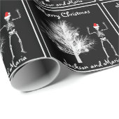 Schwarz-Weiß-Skelett und XrayTree Geschenkpapier (Rolleneckpunkt)
