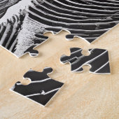 Schwarz-Weiß-Sketch einsames Boot auf See Puzzle (Seite)