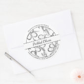 Schwarz-Weiß-Sketch-Etikett Runder Aufkleber (Umschlag)