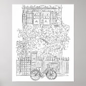 Schwarz-Weiß-Sketch New York City Stoop Poster (Vorne)