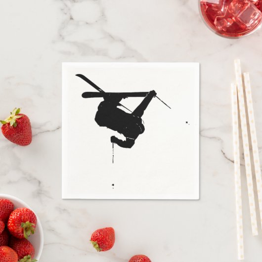 Schwarz-Weiß-Ski Serviette (Beispiel)