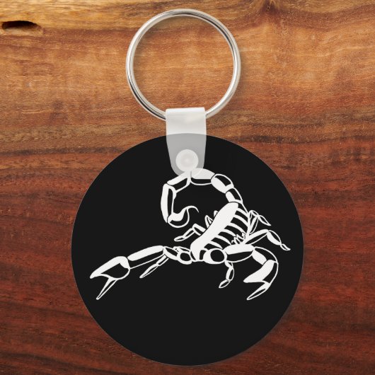 Schwarz-Weiß-Skorpio-Schlüsselanhänger Schlüsselanhänger (Vorderseite)