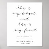 Schwarz-Weiß-Skript Dies ist meine geliebte Hochze Poster (Vorne)