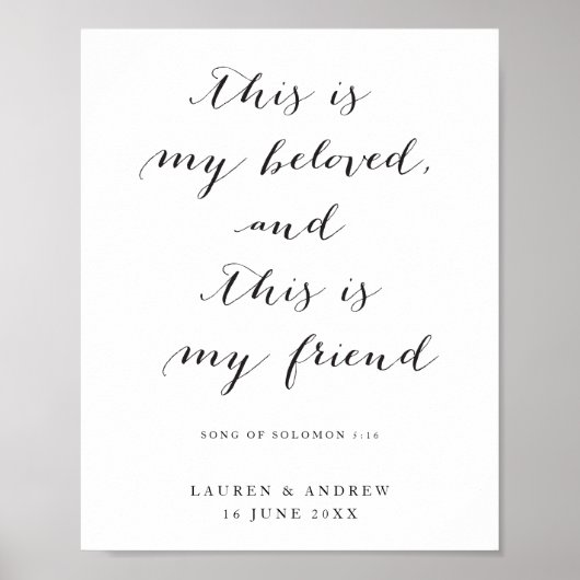 Schwarz-Weiß-Skript Dies ist meine geliebte Hochze Poster (Vorne)
