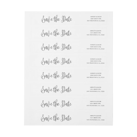 Schwarz-Weiß-Skript-Hochzeit speichern Sie das Dat (Bogen)