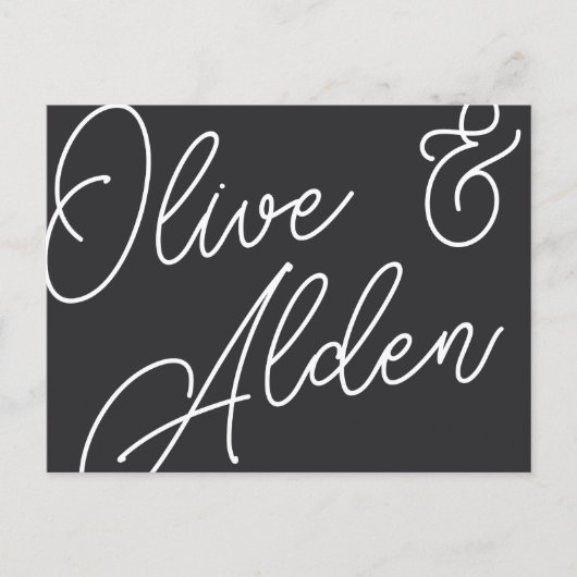 Schwarz-Weiß-Skript-UAWG Postkarte (Vorderseite)