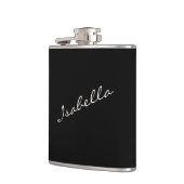 Schwarz-Weiß-Skriptname Hochzeitsparty Flachmann (Links)