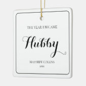 Schwarz-Weiß-SkriptWeihnachten Weihnachten Keramikornament (Links)