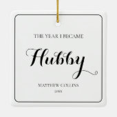 Schwarz-Weiß-SkriptWeihnachten Weihnachten Keramikornament (Rückseite)