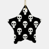 Schwarz-Weiß-Skull-Muster Keramikornament (Rechts)