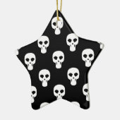 Schwarz-Weiß-Skull-Muster Keramikornament (Links)