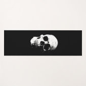 Schwarz-Weiß-Skull-Pop Art-Fitness-Vorlage Yogamatte (Vorderseite (Horizontal))