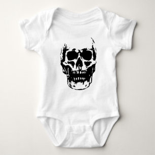 Schwarz-weiß Skull Pop Artwork Baby Strampler