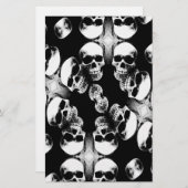 Schwarz-Weiß-Skulls Briefpapier (Vorne/Hinten)