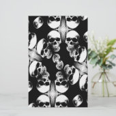 Schwarz-Weiß-Skulls Briefpapier (Stehend Vorderseite)