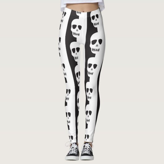 Schwarz-Weiß-Skulptur Leggings (Vorderseite)
