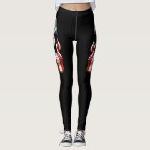 Schwarz-Weiß-Skulpturen auf schwarzen Leggings (Vorderseite)