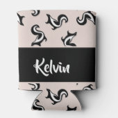 Schwarz-Weiß-Skunker auf Rose rosa Dosenkühler (Rückseite)