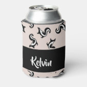 Schwarz-Weiß-Skunker auf Rose rosa Dosenkühler (Kanne Rückseite)