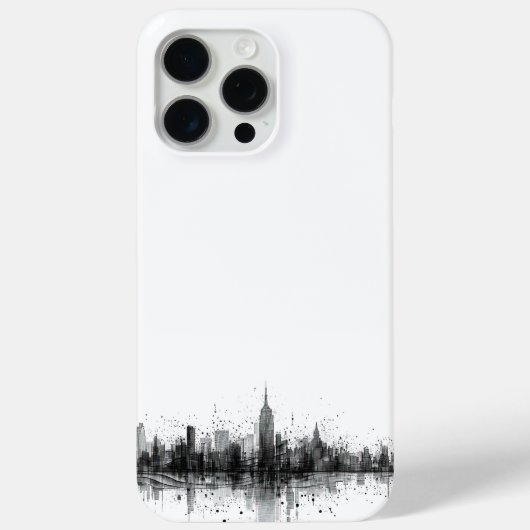 Schwarz-Weiß-Skyline Case-Mate iPhone Hülle (Rückseite)