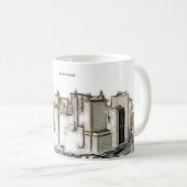 Schwarz-Weiß-Skyline New York City Zeichnend Kaffeetasse (VorderseiteRechts)