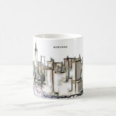 Schwarz-Weiß-Skyline New York City Zeichnend Kaffeetasse (Mittel)