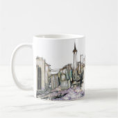 Schwarz-Weiß-Skyline New York City Zeichnend Kaffeetasse (Links)