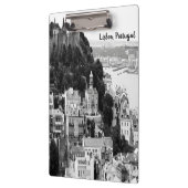 Schwarz-Weiß-Skyline von Lissabon Portugal Klemmbrett (Links)