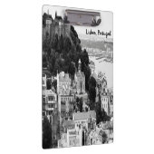 Schwarz-Weiß-Skyline von Lissabon Portugal Klemmbrett (Rechts)