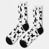 Schwarz-Weiß-Smokingkatze-Socken-Muster-Geschenk Socken (Linkes Detail)