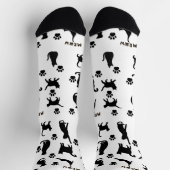 Schwarz-Weiß-Smokingkatze-Socken-Muster-Geschenk Socken (Oben)