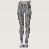 Schwarz-Weiß-Snakeskin Leggings (Vorderseite)