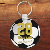 Schwarz-weiß Soccer Ball Team Player ・ Benutzerdef Schlüsselanhänger (Vorderseite)