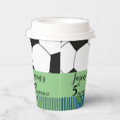 Schwarz-weiß Soccer Football Kindergeburtstag Part Pappbecher (Rechts)