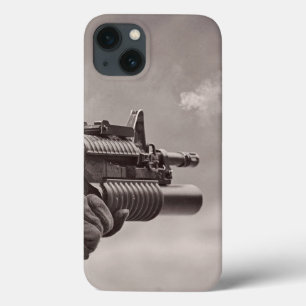 Schwarz-Weiß-Soldat-Untermaschinenmaskuline Case-Mate iPhone Hülle