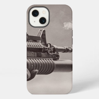 Schwarz-Weiß-Soldat-Untermaschinenmaskuline iPhone Hülle