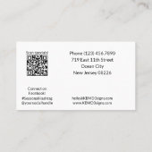 Schwarz/Weiß Sommersonnensaison Danke Visitenkarte (Rückseite)