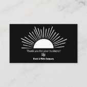 Schwarz/Weiß Sommersonnensaison Danke Visitenkarte (Vorderseite)