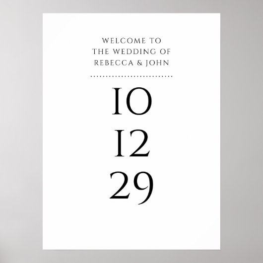 Schwarz-Weiß-Sondertermine Begrüßung Begrüßungszei Poster (Vorne)