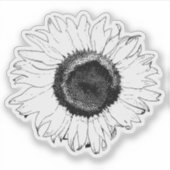 Schwarz-Weiß-Sonnenblumen Aufkleber (Vorderseite)