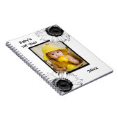 Schwarz-Weiß-Sonnenblumen Baby's First Year Notizblock (Rechte Seite)