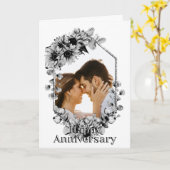 Schwarz-Weiß-Sonnenblumen-Foto Jubiläum Karte (Gelbe Blume)