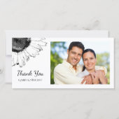 Schwarz-Weiß-Sonnenblumen Hochzeit Danke (Vorderseite)