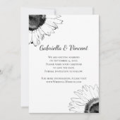Schwarz-Weiß-Sonnenblumen Hochzeit retten das Datu Save The Date (Vorderseite)