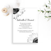 Schwarz-Weiß-Sonnenblumen Hochzeit retten das Datu Save The Date
