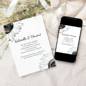 Schwarz-Weiß-Sonnenblumen Hochzeit retten das Datu Save The Date