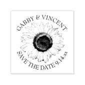 Schwarz-Weiß-Sonnenblumen-Hochzeit speichern Sie d Permastempel (Design)
