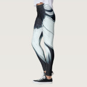 Schwarz-Weiß-Sonnenblumen-Leggings Leggings (Links)