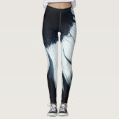 Schwarz-Weiß-Sonnenblumen-Leggings Leggings (Vorderseite)