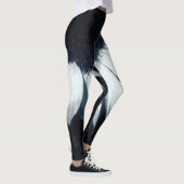 Schwarz-Weiß-Sonnenblumen-Leggings Leggings (Rechts)